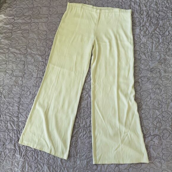 Alexis Pants - ALEXIS White Wide Leg Palazzo Pants – Size L | 99% Viscose | Made in USA